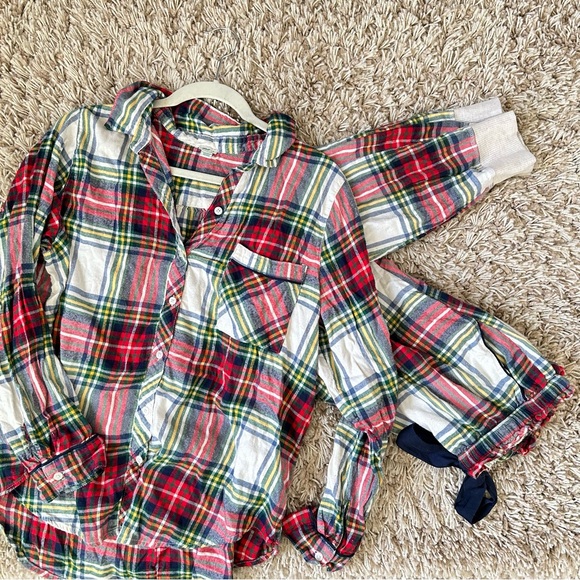 🩷AERIE JOGGER PLAID PAJAMA PANTS FLANNEL LONG SLEEVE CHRISTMAS PAJAMAS STRETCHY - Picture 10 of 14